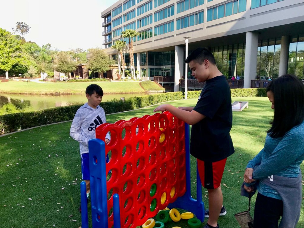 Giant Connect Four at Sawgrass Marriott great for son with autism
