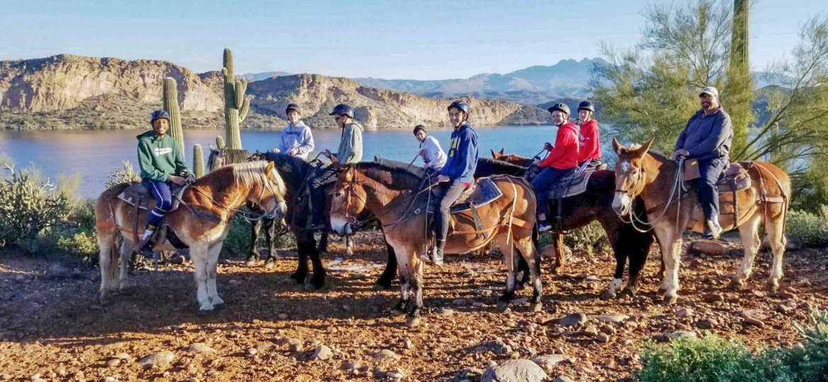 Saguaro Lake Guest Ranch horseback riding group
