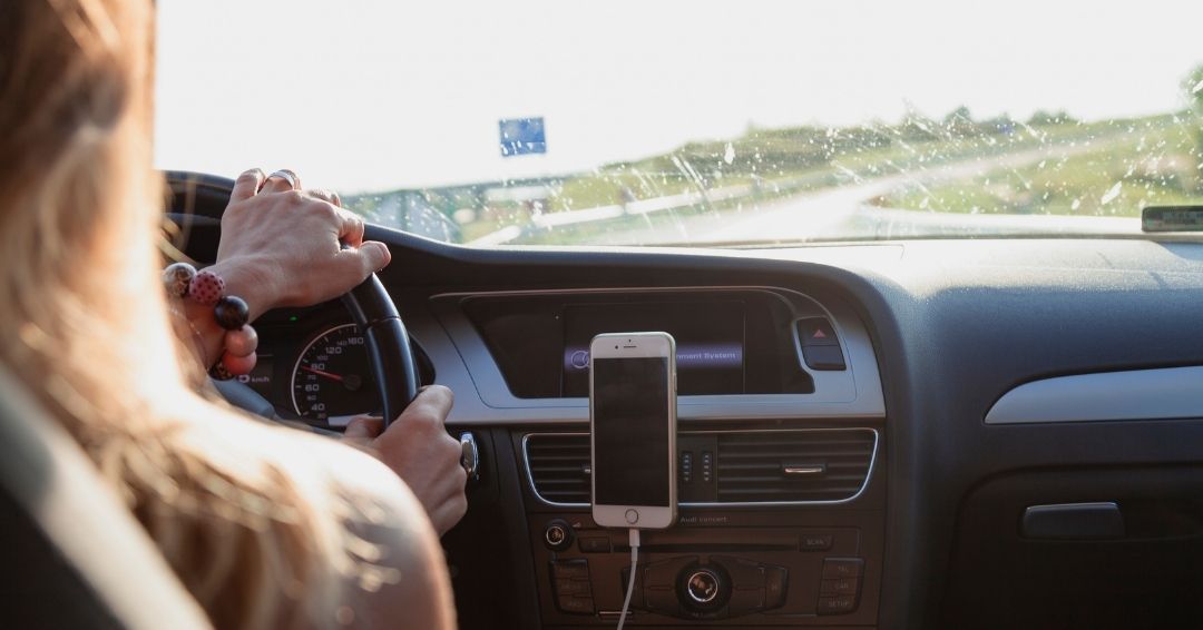 Driver navigating using mobile apps